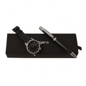 Zestaw zegarek Ezio Black + długopis Volterra