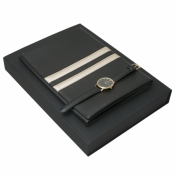 Zestaw etui na Ipad'a Sienna Black - Gold + zegarek Tweed Black